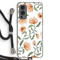 Peachy flowers: OnePlus Nord 2 5G Transparant Hoesje met koord