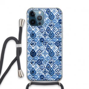 Blauw motief: iPhone 13 Pro Max Transparant Hoesje met koord