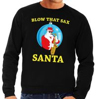 Foute kersttrui zwart Blow That Sax voor heren Foute kersttrui zwart Blow That Sax voor heren