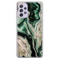 Samsung Galaxy A72 siliconen hoesje - Green waves