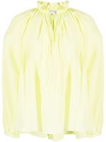 Lanvin blouse en soie à col plissé - Vert