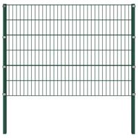 Schuttingpaneel met palen ijzer 176,5x120 cm groen