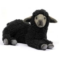 Knuffel schaap zwart 33 cm - thumbnail