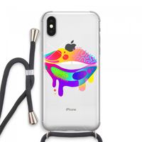 Lip Palette: iPhone XS Max Transparant Hoesje met koord