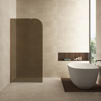 Inloopdouche Wiesbaden Curvea 100x200 cm 8 mm Nano Vintage Brons Glas