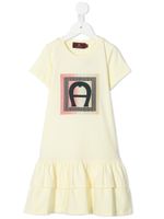 Aigner Kids robe volantée à manches courtes - Jaune