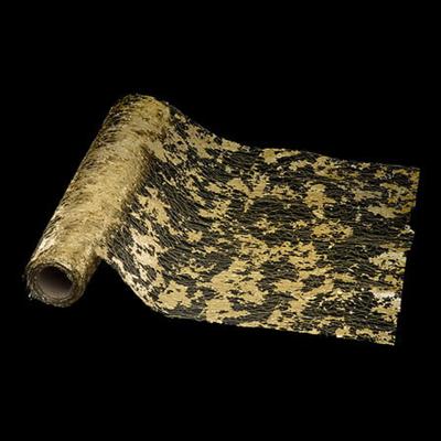 Decoratie stof/tafelloper - goud -500 x 28 cm - polyester - kerstversiering - tafeldecoratie