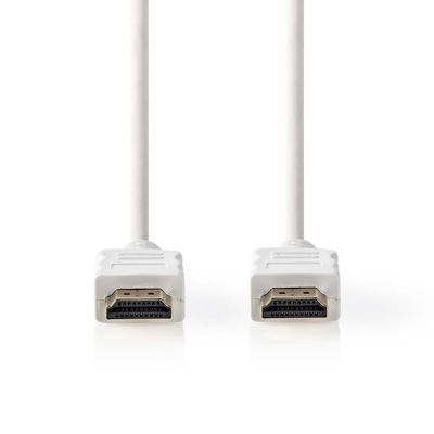 Nedis High Speed HDMI-Kabel met Ethernet | HDMI Connector | HDMI Connector | 4K@30Hz | ARC | 10.2 Gbps | 2.00 m | Rond | PVC | Wit | Doos -