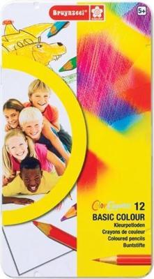 Bruynzeel - 12 basic kleurpotloden in blik Bruynzeel - 12 basic kleurpotloden in blik