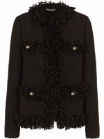 Dolce & Gabbana veste en tweed à simple boutonnage - Noir