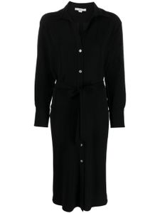 Vince robe-chemise nouée à col v - Noir