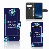 Samsung Galaxy S8 Portemonnee Hoesje Flowers Blue DTMP