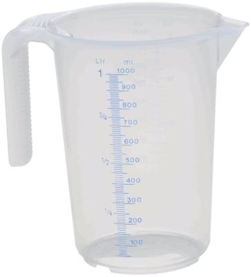 Südpfalzwerkstatt Measuring cup 2 scales 1l transparent, stackable
