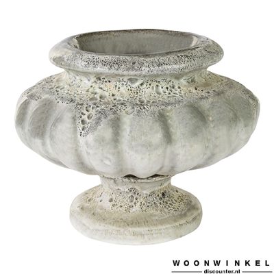 Canto White ceramic pumpkin pot round on foot S Canto White ceramic pumpkin pot round on foot S