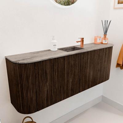 Toiletmeubel Mondiaz Joya Dlux | 113.2 cm | Meubelkleur Walnut | Faye wastafel Oza Wasbak Midden | 1 kraangat