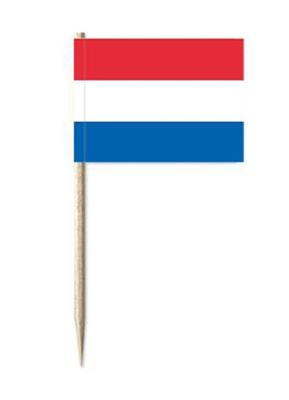 Cocktailprikkers vlag Nederland - 100x stuks - mini vlaggetjes Holland - hapjes prikkertjes