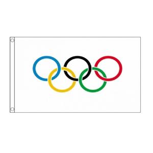 Olympische spelen vlag - 90 x 150 cm - polyester - binnen/buiten