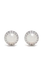 TASAKI boucles d'oreilles en or blanc 18ct serties de diamants et perles d'Akoya - Argent - thumbnail