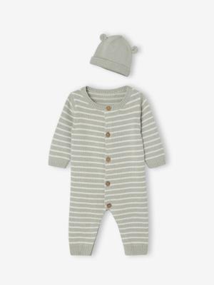 Babypakje met muts blauwgroen