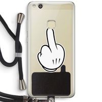 Middle finger black: Huawei Ascend P10 Lite Transparant Hoesje met koord