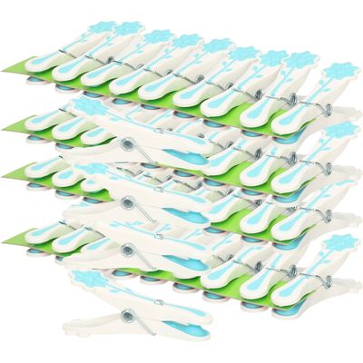 Wasknijpers - 80x - blauw - kunststof - 8 cm