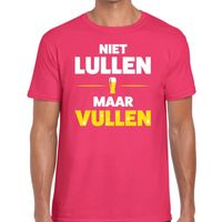 Niet lullen maar Vullen t-shirt roze heren - thumbnail