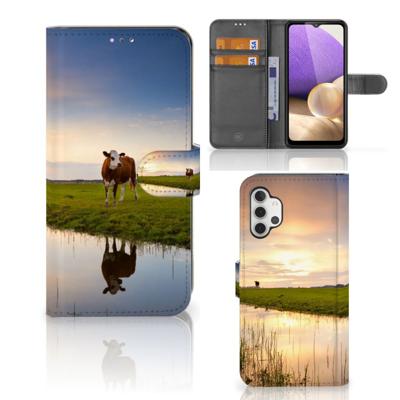 Samsung Galaxy A32 4G | Telefoonhoesje | Met pasjeshouder | Koe