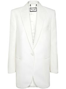 Philipp Plein blazer court Cady à épaules matelassées - Blanc