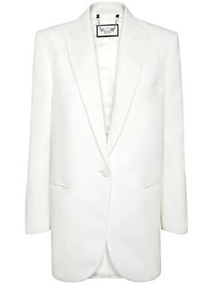 Philipp Plein blazer court Cady à épaules matelassées - Blanc