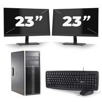 HP Compaq Elite 8300 Micro Tower - Intel Core i7-3e Generatie - 16GB RAM - 256GB SSD - Windows 10 + 2x 23 inch Monitor