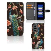 Xiaomi Poco F5 Pro | Telefoonhoesje | Met pasjeshouder | Pauw met Bloemen