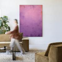 Urban Cotton Wandkleed 'Purple' 145 x 190cm in Frame - black