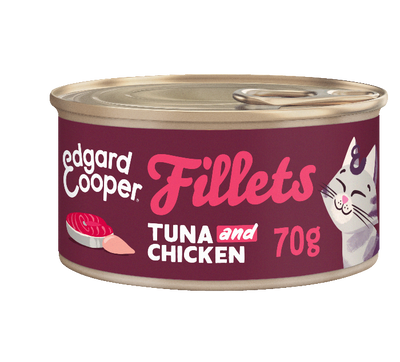 Edgard & Cooper graanvrij tonijn- en kipfilets kat natvoer blikje 70gr