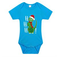 Kerst baby rompertje - blauw - sneeuwpop dino- hohoho - Kerst cadeau - thumbnail