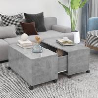 Salontafel 75x75x38 cm bewerkt hout betongrijs