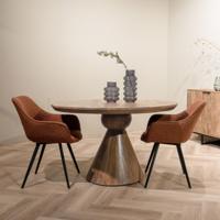 Brix Ronde Eettafel 'Balthazar' Mangohout, 130cm, kleur Bruin