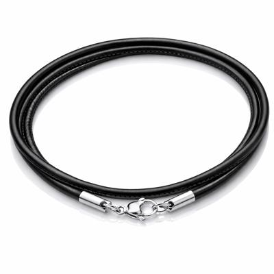 LGT Jewels leren koord ketting zwart 2mm-60cm LGT Jewels leren koord ketting zwart 2mm-60cm