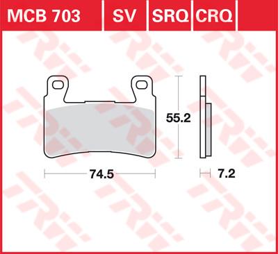 TRW Remblokken, en remschoenen voor de moto, MCB703SRQ