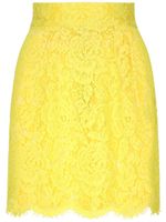 Dolce & Gabbana minijupe bordée de dentelle fleurie - Jaune - thumbnail