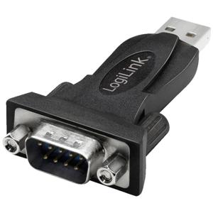 LogiLink Serieel Adapter [1x USB-A 2.0 stekker - 1x RS232-stekker] Zwart