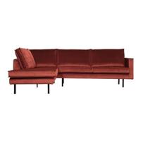 BePureHome Rodeo Hoekbank Links - Velvet - Chestnut