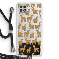 Alpacas: Samsung Galaxy A22 4G Transparant Hoesje met koord