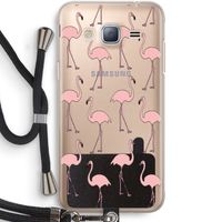 Anything Flamingoes: Samsung Galaxy J3 (2016) Transparant Hoesje met koord