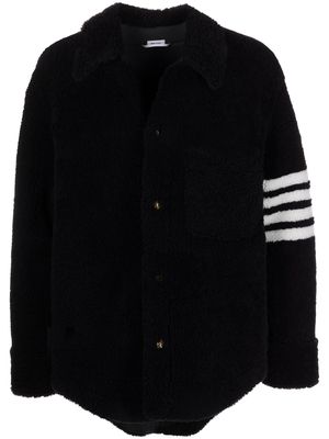 Thom Browne veste en peau lainée à 4 bandes signature - Bleu