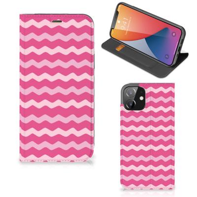 iPhone 12 | iPhone 12 Pro | Hoesje met Magneet | Waves Pink