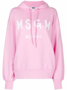 MSGM hoodie à logo imprimé - Rose