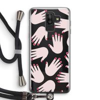 Hands pink: Samsung Galaxy J8 (2018) Transparant Hoesje met koord