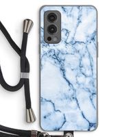 Blauw marmer: OnePlus Nord 2 5G Transparant Hoesje met koord