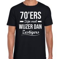 70ers zijn veel wijzer dan zestigers verjaardags t-shirt zwart voor heren