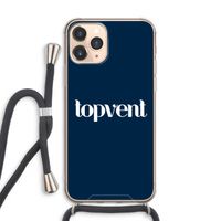 Topvent Navy: iPhone 11 Pro Max Transparant Hoesje met koord